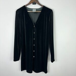 Rabbit Cardigan Long Velvet Black Button Cardigan 12 Whimsigoth 90s Fairy Grunge
